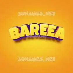 bareea in Orange Toon style - 3D name wallpaper