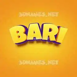 bari in Orange Toon style - 3D name wallpaper