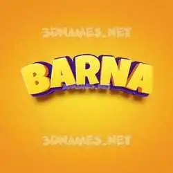 barna in Orange Toon style - 3D name wallpaper