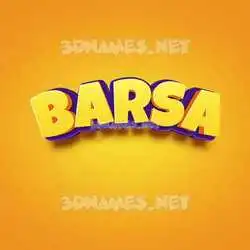 barsa in Orange Toon style - 3D name wallpaper