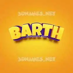 barth in Orange Toon style - 3D name wallpaper
