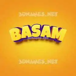 basam in Orange Toon style - 3D name wallpaper