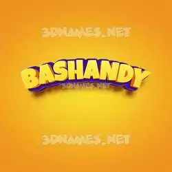 bashandy in Orange Toon style - 3D name wallpaper