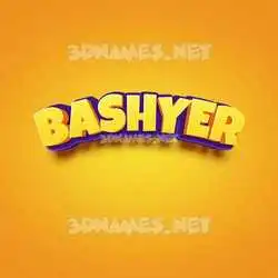 bashyer in Orange Toon style - 3D name wallpaper