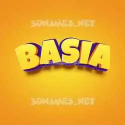 basia in Orange Toon style - 3D name wallpaper