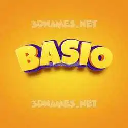 basio in Orange Toon style - 3D name wallpaper