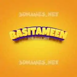basitameen in Orange Toon style - 3D name wallpaper