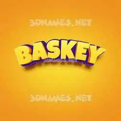 baskey in Orange Toon style - 3D name wallpaper