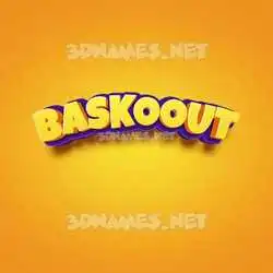 baskoout in Orange Toon style - 3D name wallpaper