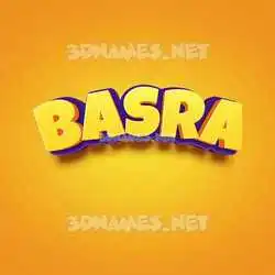basra in Orange Toon style - 3D name wallpaper
