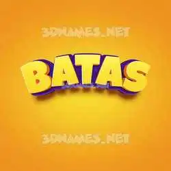 batas in Orange Toon style - 3D name wallpaper