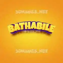 bathabile in Orange Toon style - 3D name wallpaper