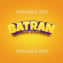 batran in Orange Toon style - 3D name wallpaper