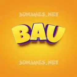 bau in Orange Toon style - 3D name wallpaper