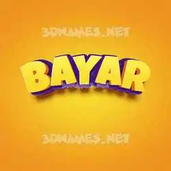 bayar in Orange Toon style - 3D name wallpaper