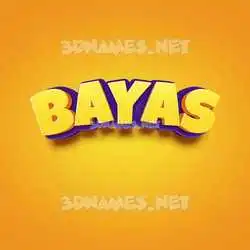 bayas in Orange Toon style - 3D name wallpaper