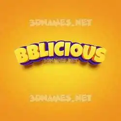 bblicious in Orange Toon style - 3D name wallpaper