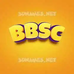 bbsc in Orange Toon style - 3D name wallpaper