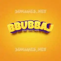 bbubbaj in Orange Toon style - 3D name wallpaper
