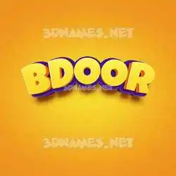 bdoor in Orange Toon style - 3D name wallpaper
