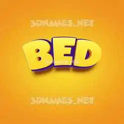 bed in Orange Toon style - 3D name wallpaper