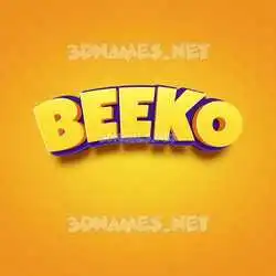 beeko in Orange Toon style - 3D name wallpaper