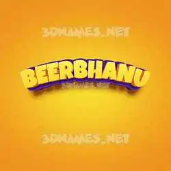 beerbhanu in Orange Toon style - 3D name wallpaper