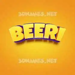 beeri in Orange Toon style - 3D name wallpaper