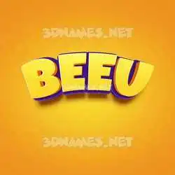 beeu in Orange Toon style - 3D name wallpaper
