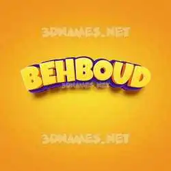 behboud in Orange Toon style - 3D name wallpaper