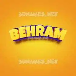 behram in Orange Toon style - 3D name wallpaper