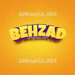 behzad in Orange Toon style - 3D name wallpaper
