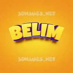 belim in Orange Toon style - 3D name wallpaper