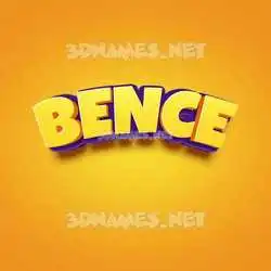 bence in Orange Toon style - 3D name wallpaper