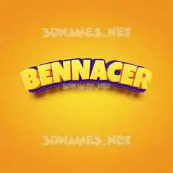 bennacer in Orange Toon style - 3D name wallpaper