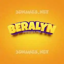 beralyn in Orange Toon style - 3D name wallpaper