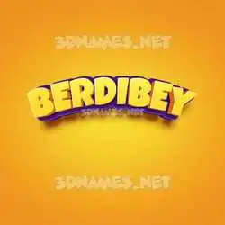 berdibey in Orange Toon style - 3D name wallpaper