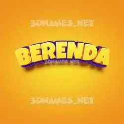 berenda in Orange Toon style - 3D name wallpaper