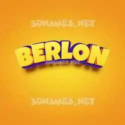 berlon in Orange Toon style - 3D name wallpaper