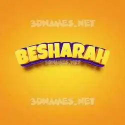 besharah in Orange Toon style - 3D name wallpaper
