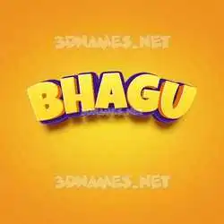 bhagu in Orange Toon style - 3D name wallpaper