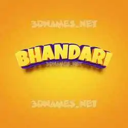 bhandari in Orange Toon style - 3D name wallpaper