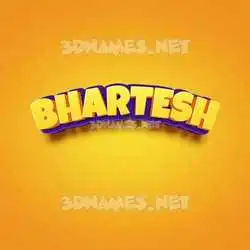 bhartesh in Orange Toon style - 3D name wallpaper