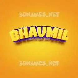 bhaumil in Orange Toon style - 3D name wallpaper