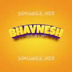 bhavnesh in Orange Toon style - 3D name wallpaper