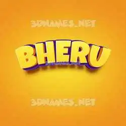 bheru in Orange Toon style - 3D name wallpaper