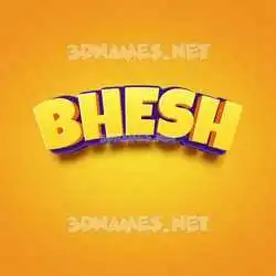 bhesh in Orange Toon style - 3D name wallpaper