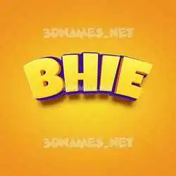 bhie in Orange Toon style - 3D name wallpaper