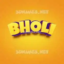 bholi in Orange Toon style - 3D name wallpaper