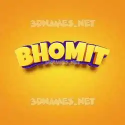 bhomit in Orange Toon style - 3D name wallpaper